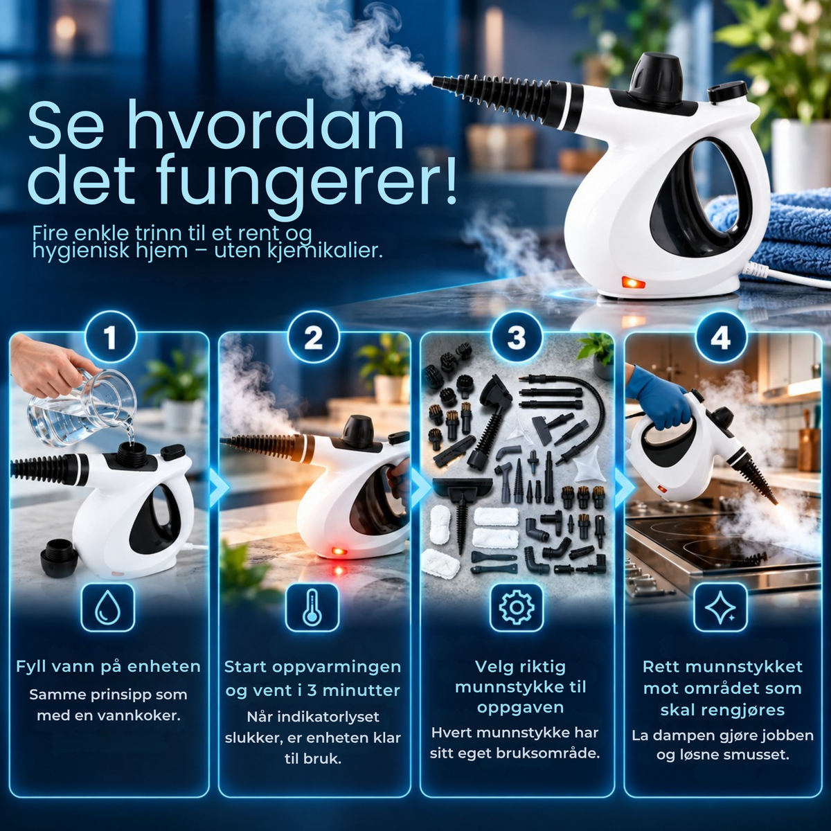 PureSteam™ | Kraftig damprengjøring uten unødvendig skrubbing