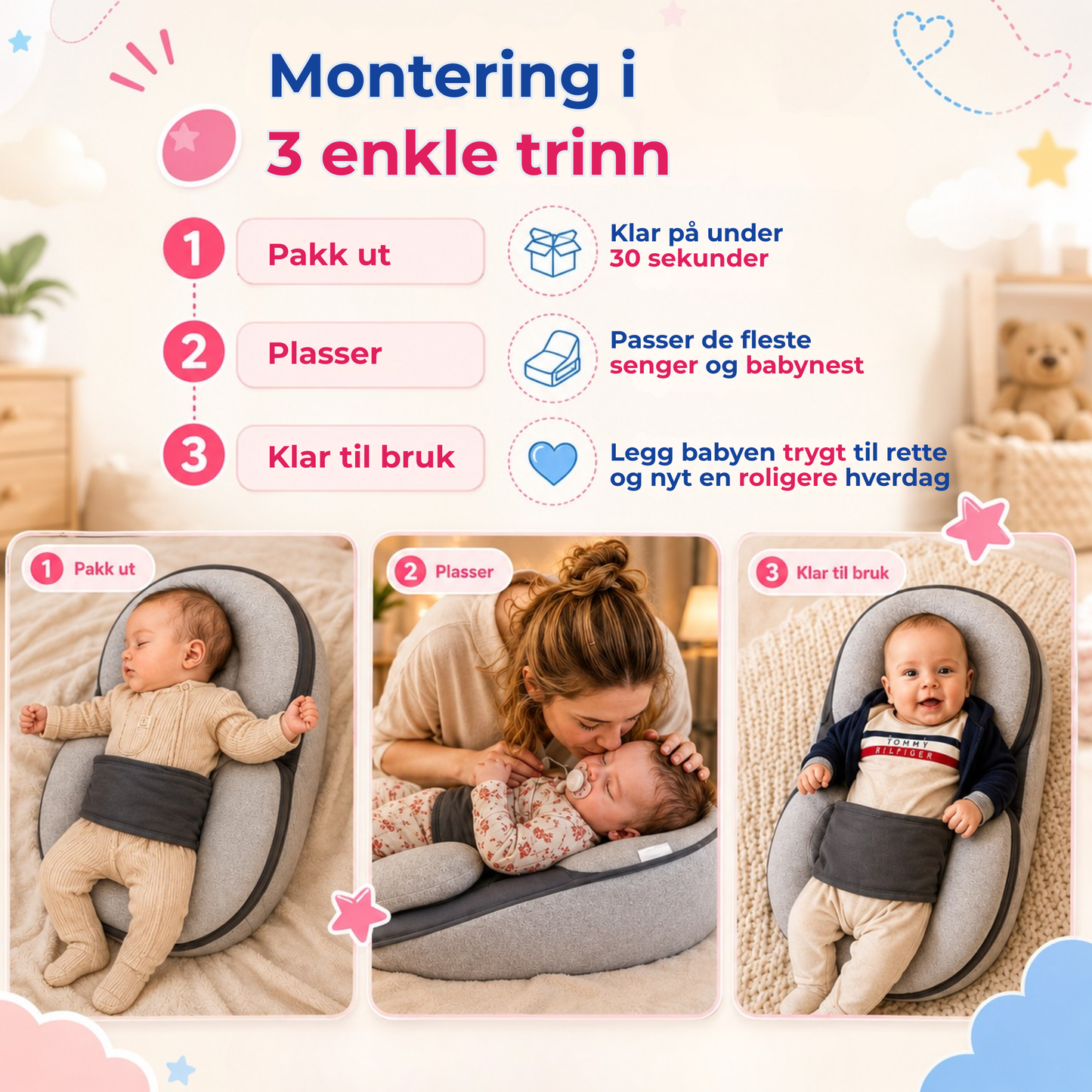 BabySkråpute™ | Komfortabel støtte etter mating