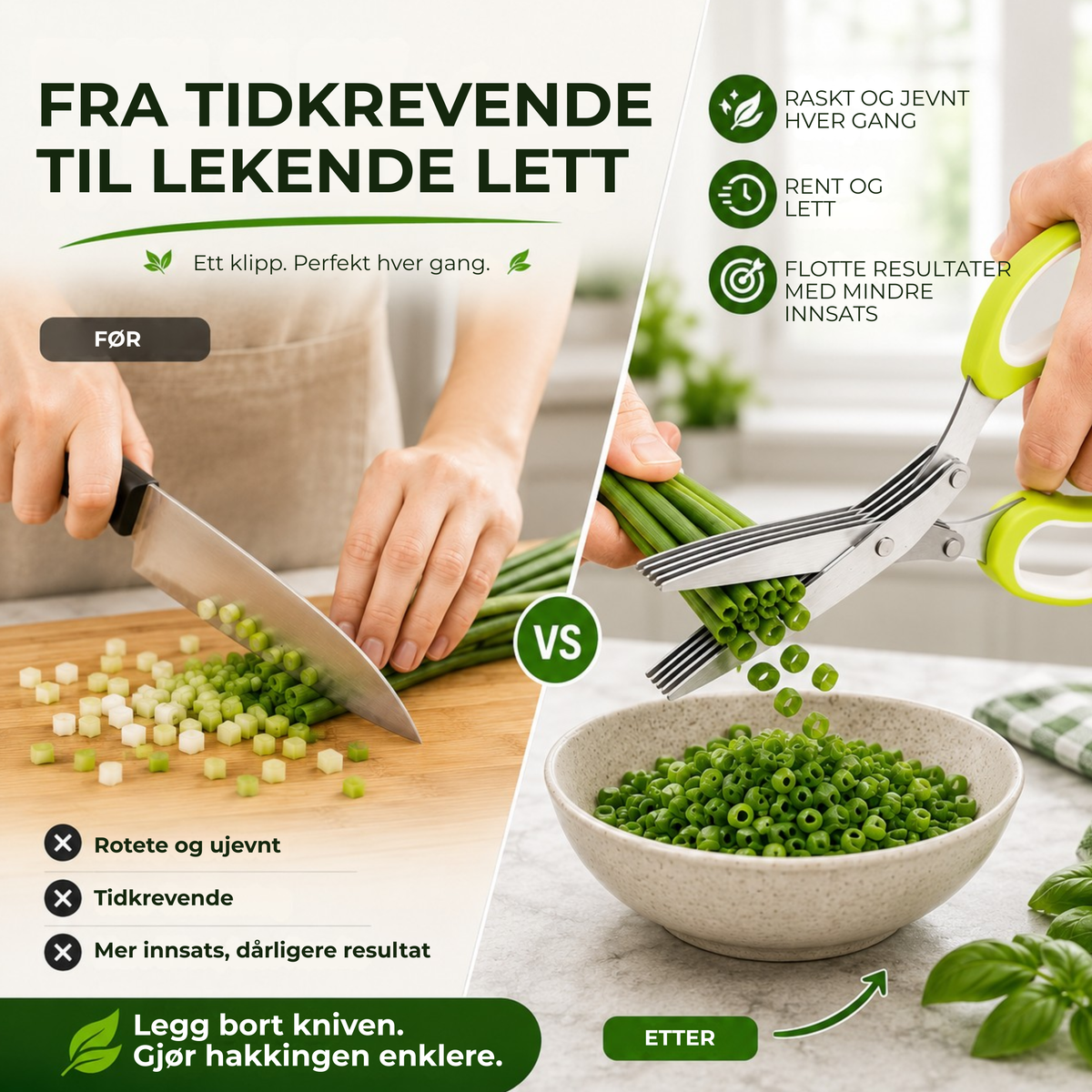 KrydderSaks™ | Urtesaks med 5 blader i rustfritt stål og beskyttelsesdeksel