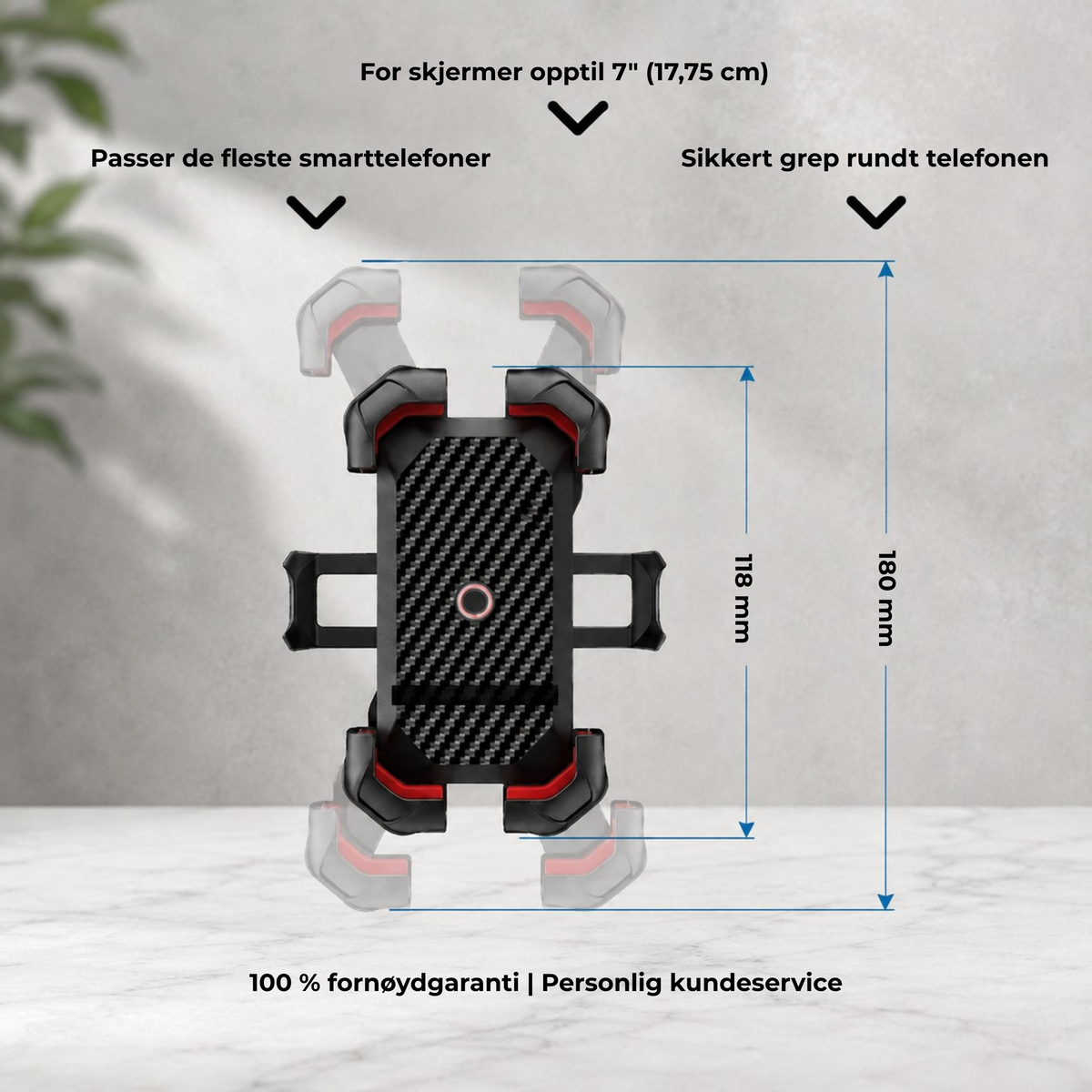 RideGrip™ | Telefonholder for sykkel og motorsykkel – 360° støtdempende