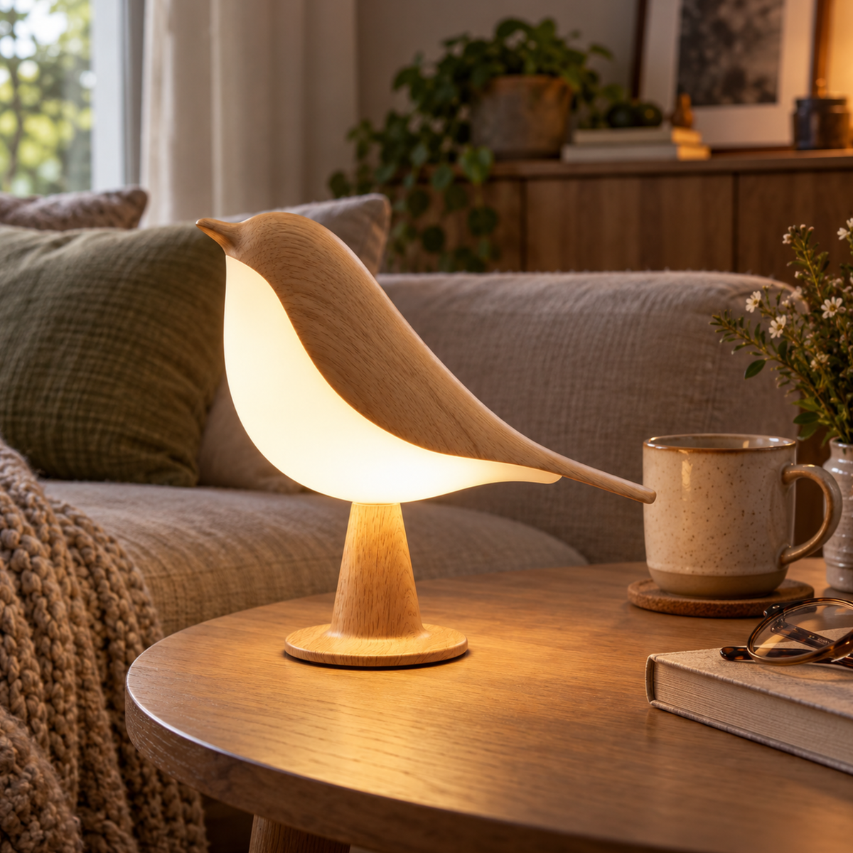LysPip | Trådløs fuglelampe med varmt, dimbart lys