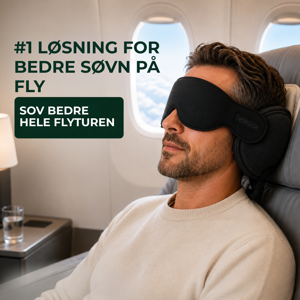 TravelRest™ | Hodestøtte med integrert sovemaske