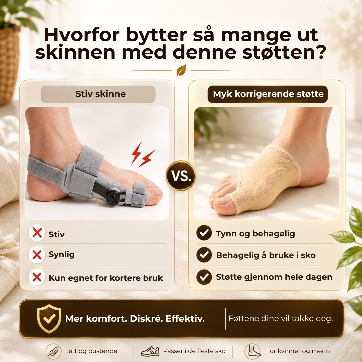 TåStøtte™ | Myk støtte for en mer naturlig tåposisjon