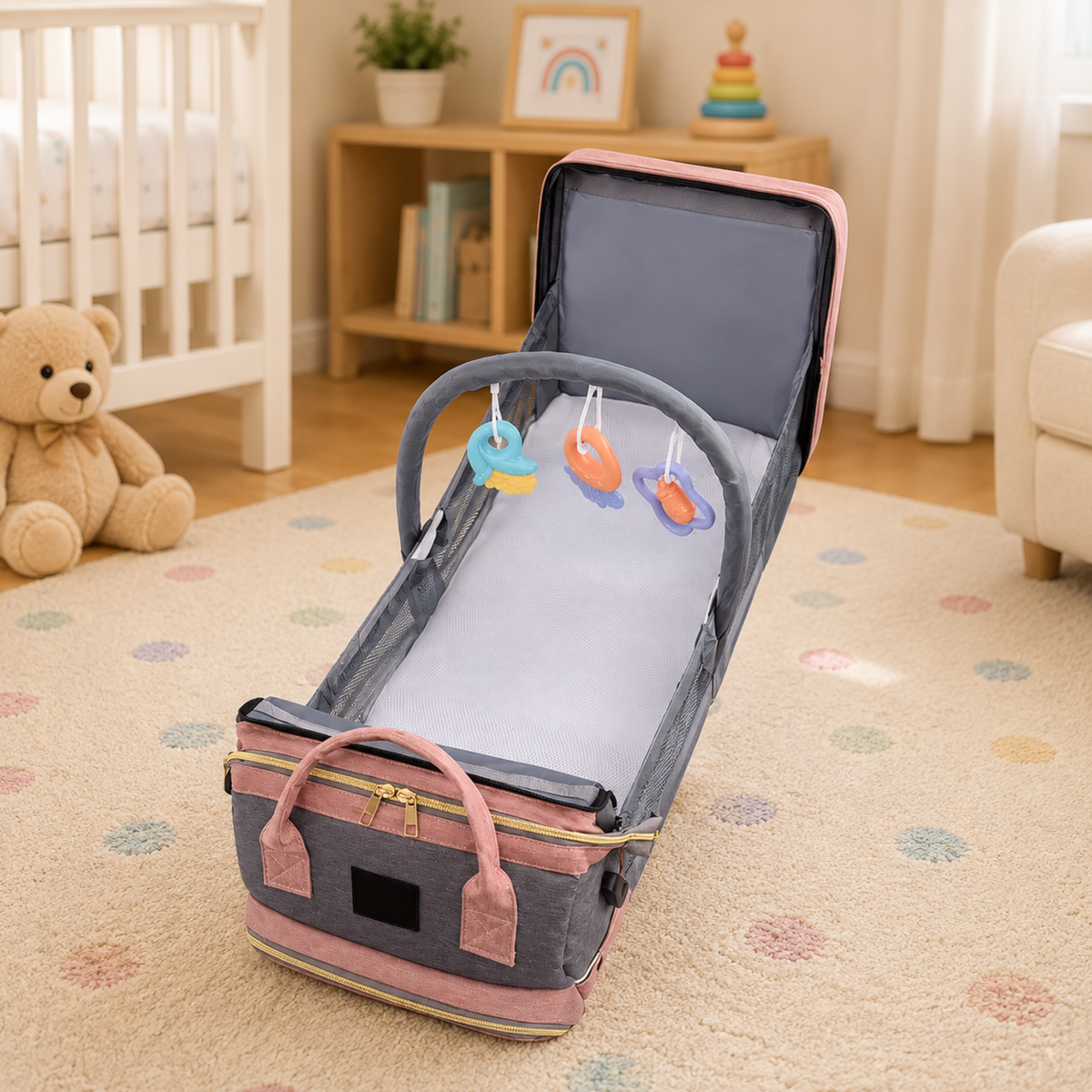 ParentPack™ | Babyryggsekk med utfellbar stelleplass