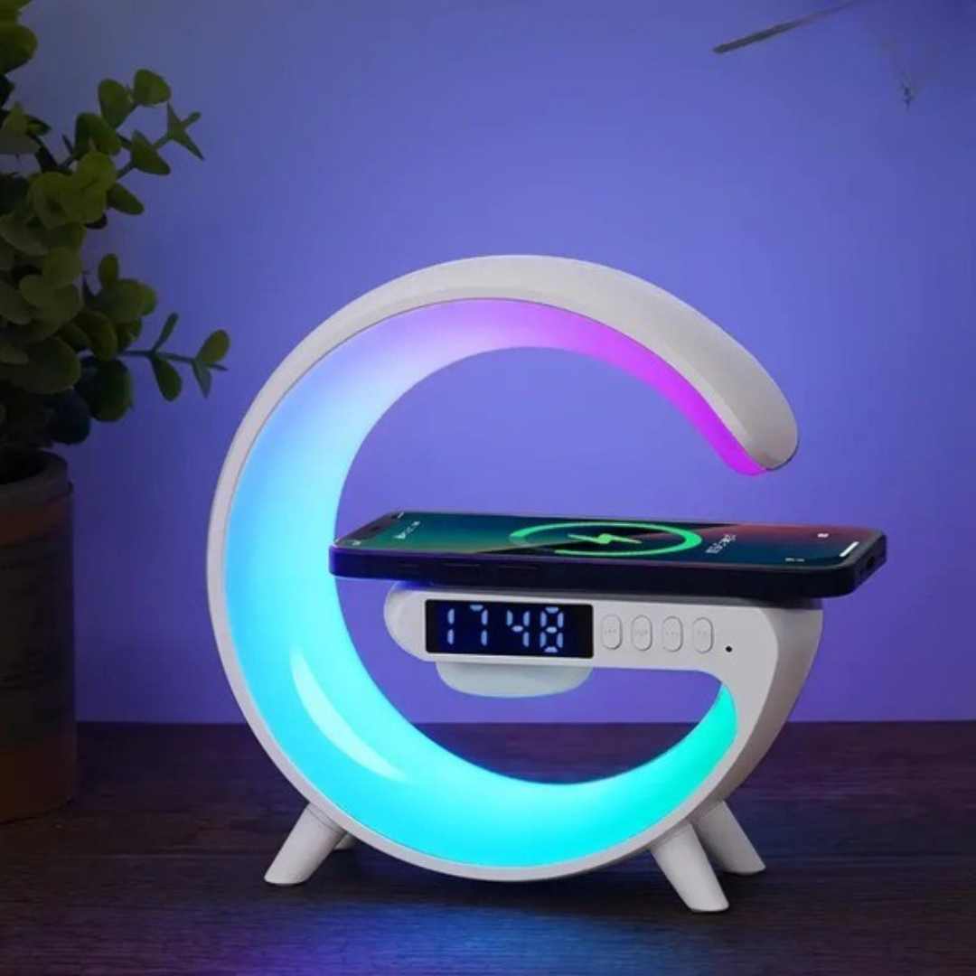 AudioGlow™ | Soloppgangsvekkeklokke, Bluetooth-høyttaler, trådløs lader, stemningsbelysning!