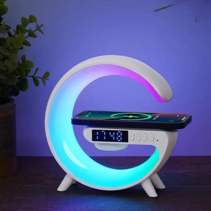 AudioGlow™ | Soloppgangsvekkeklokke, Bluetooth-høyttaler, trådløs lader, stemningsbelysning!