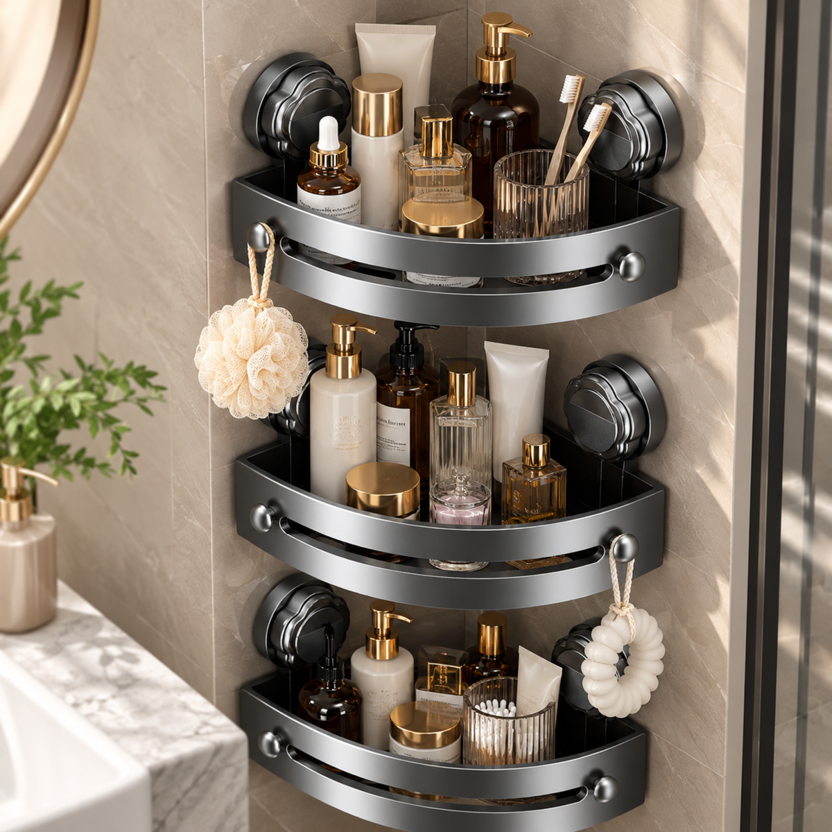 TwistLock Shelf™ | Få flaskene bort fra dusjgulvet – uten boring