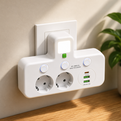 PowerHub™ | Flere stikkontakter og USB-lading på ett sted