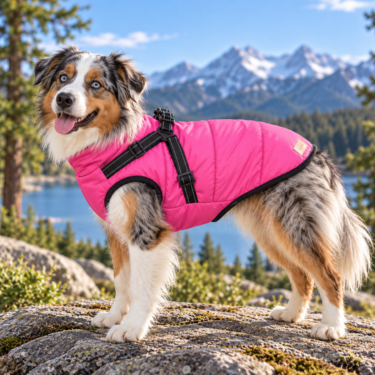 PawCoat™ | Vinterjakke med innebygd sele – Klar på sekunder