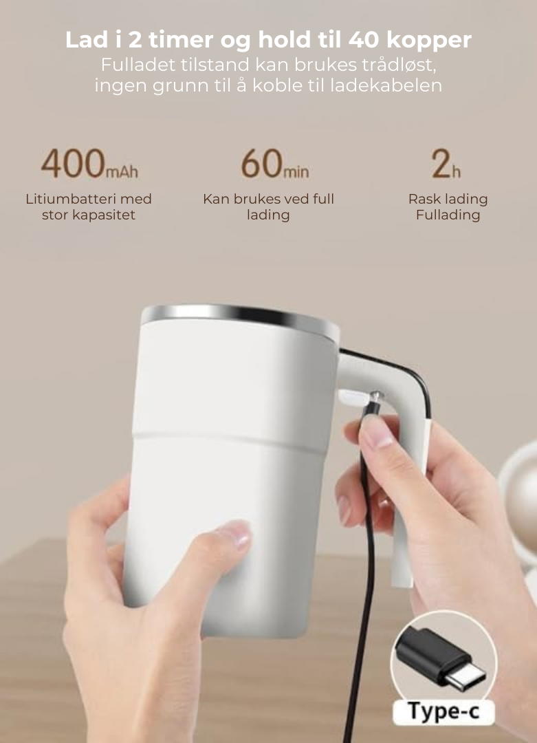 RørSmart™ | Selvrørende kopp med temperaturvisning (380 ml)