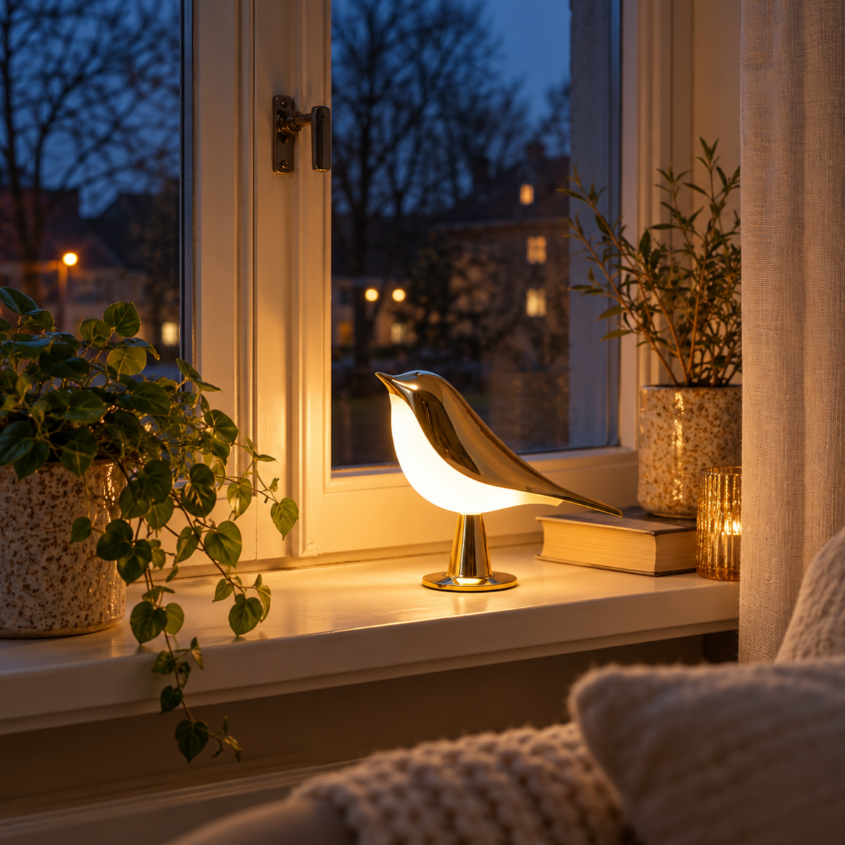 LysPip | Trådløs fuglelampe med varmt, dimbart lys
