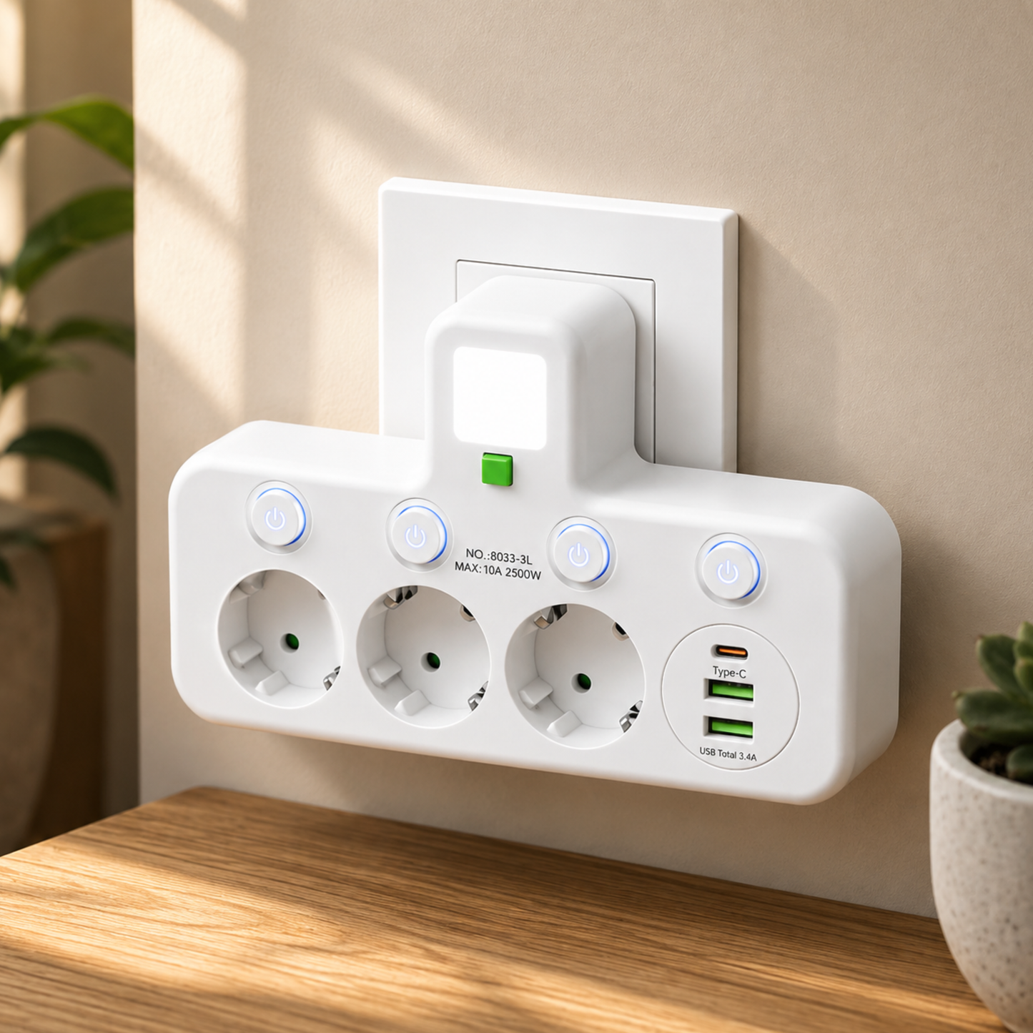 PowerHub™ | Flere stikkontakter og USB-lading på ett sted
