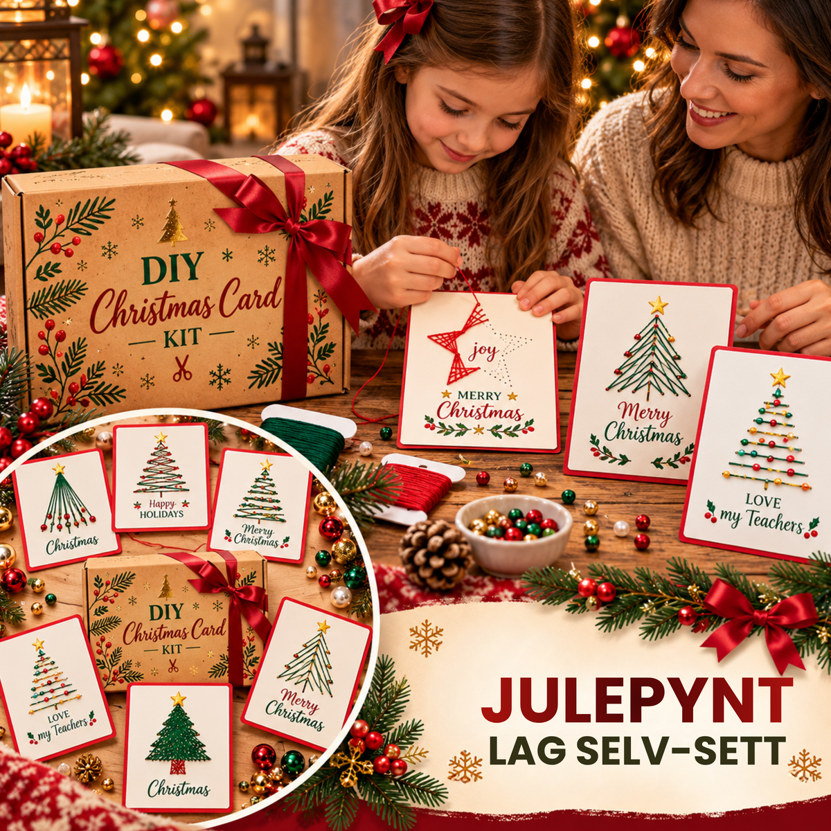 JuleSting | Lag dine egne personlige julekort med broderi