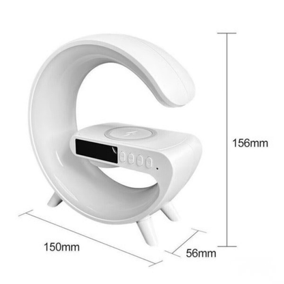 AudioGlow™ | Soloppgangsvekkeklokke, Bluetooth-høyttaler, trådløs lader, stemningsbelysning!