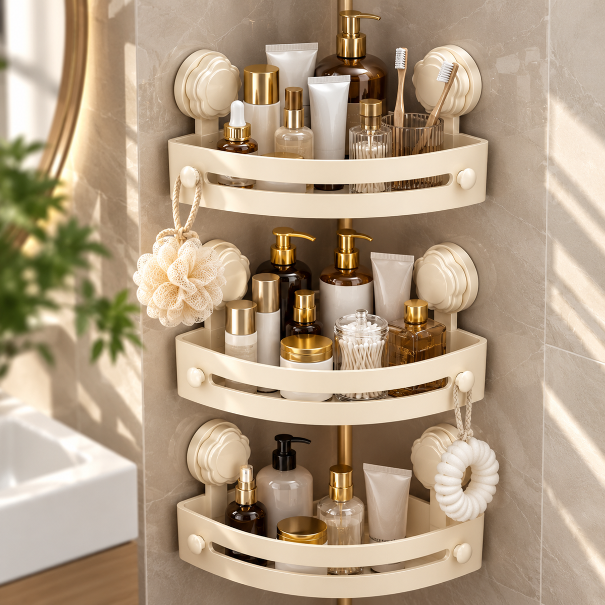 TwistLock Shelf™ | Få flaskene bort fra dusjgulvet – uten boring