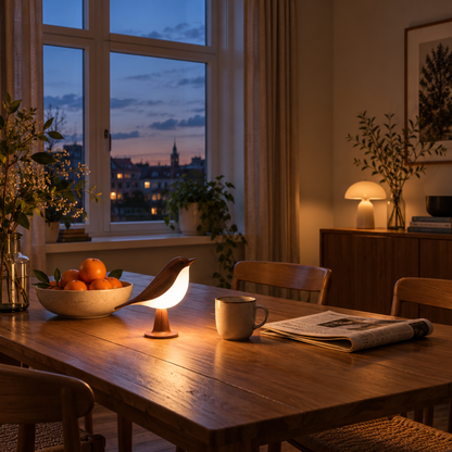 LysPip | Trådløs fuglelampe med varmt, dimbart lys