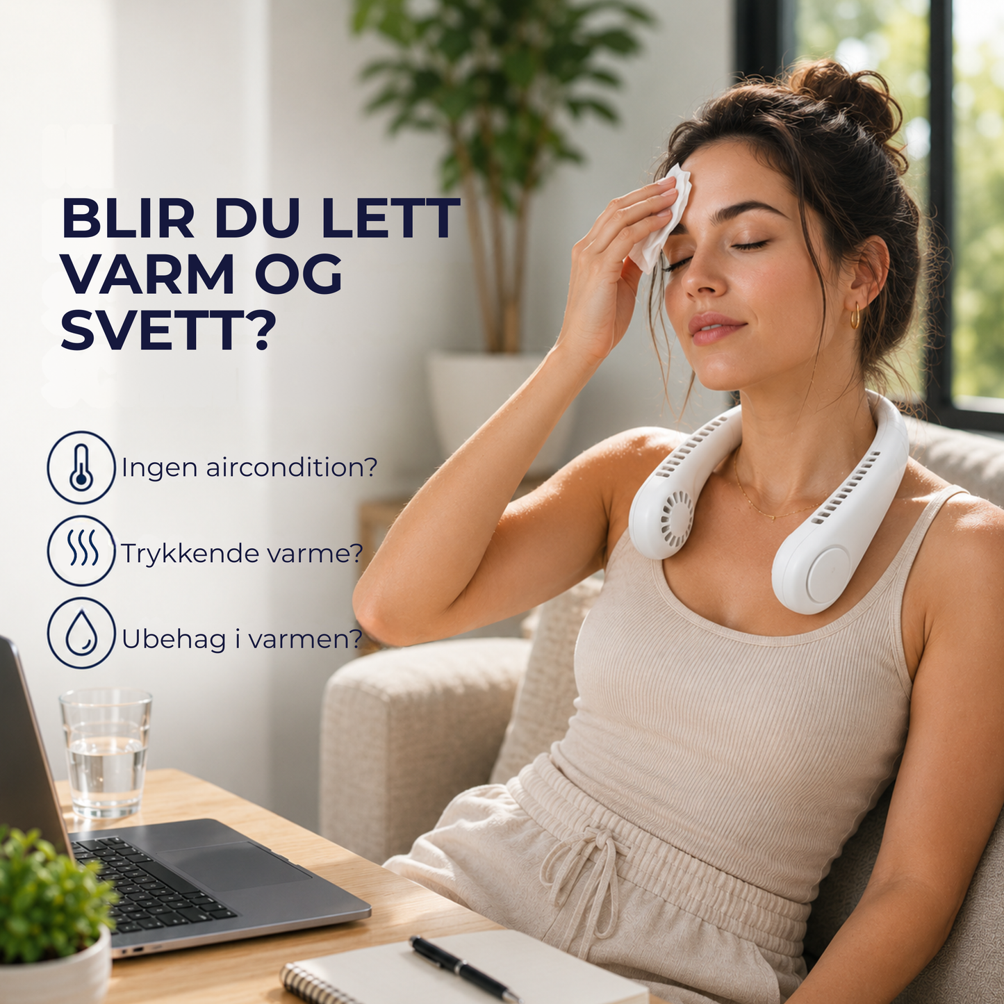 NeckBreeze™ | Bærbar, oppladbar nakkevifte for umiddelbar avkjøling