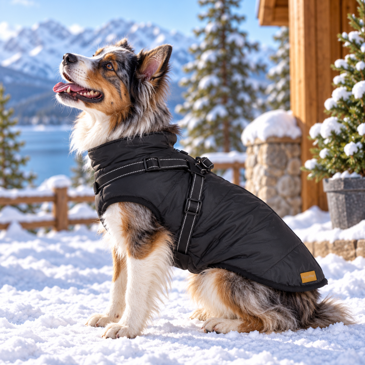 PawCoat™ | Vinterjakke med innebygd sele – Klar på sekunder