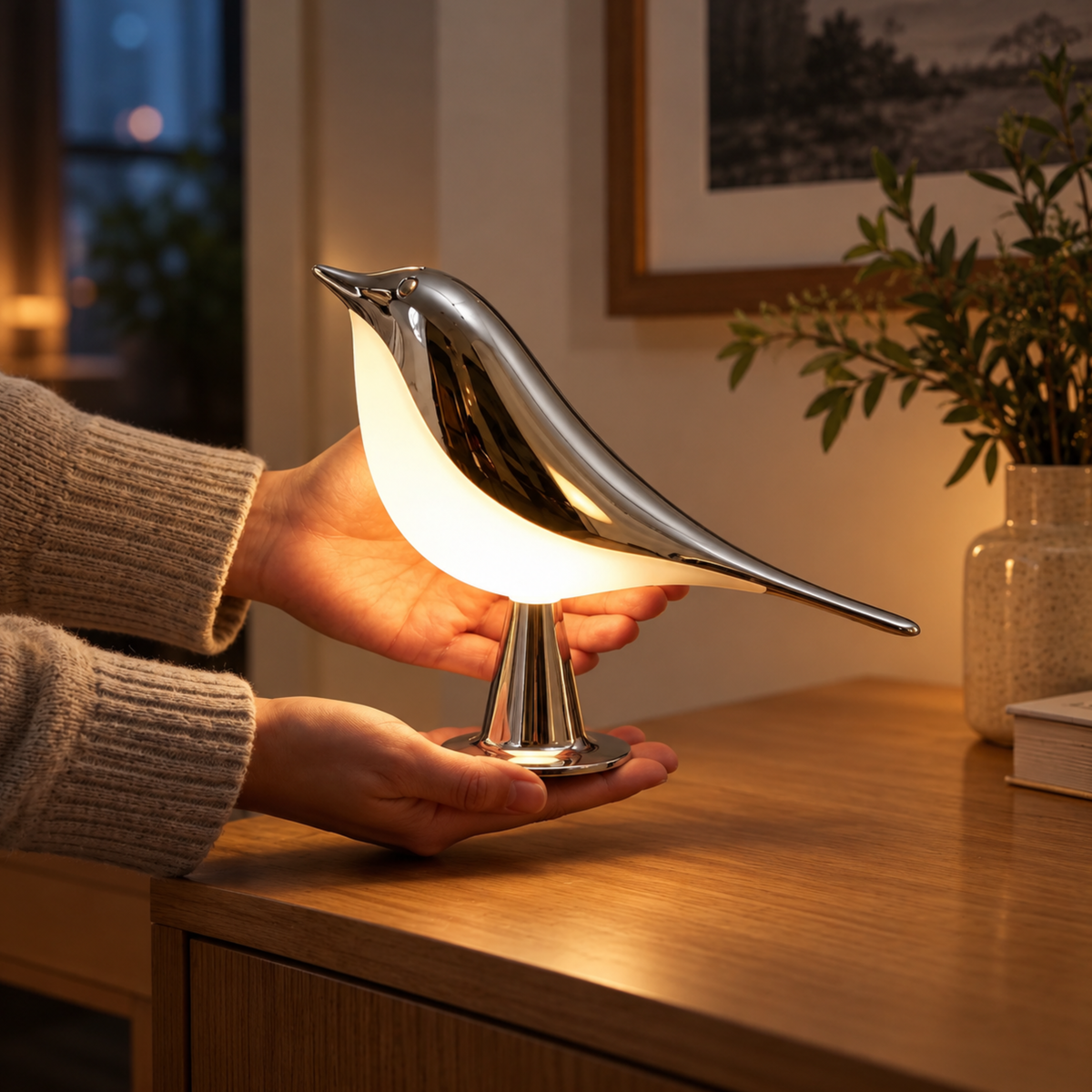 LysPip | Trådløs fuglelampe med varmt, dimbart lys