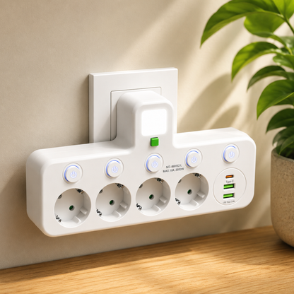 PowerHub™ | Flere stikkontakter og USB-lading på ett sted