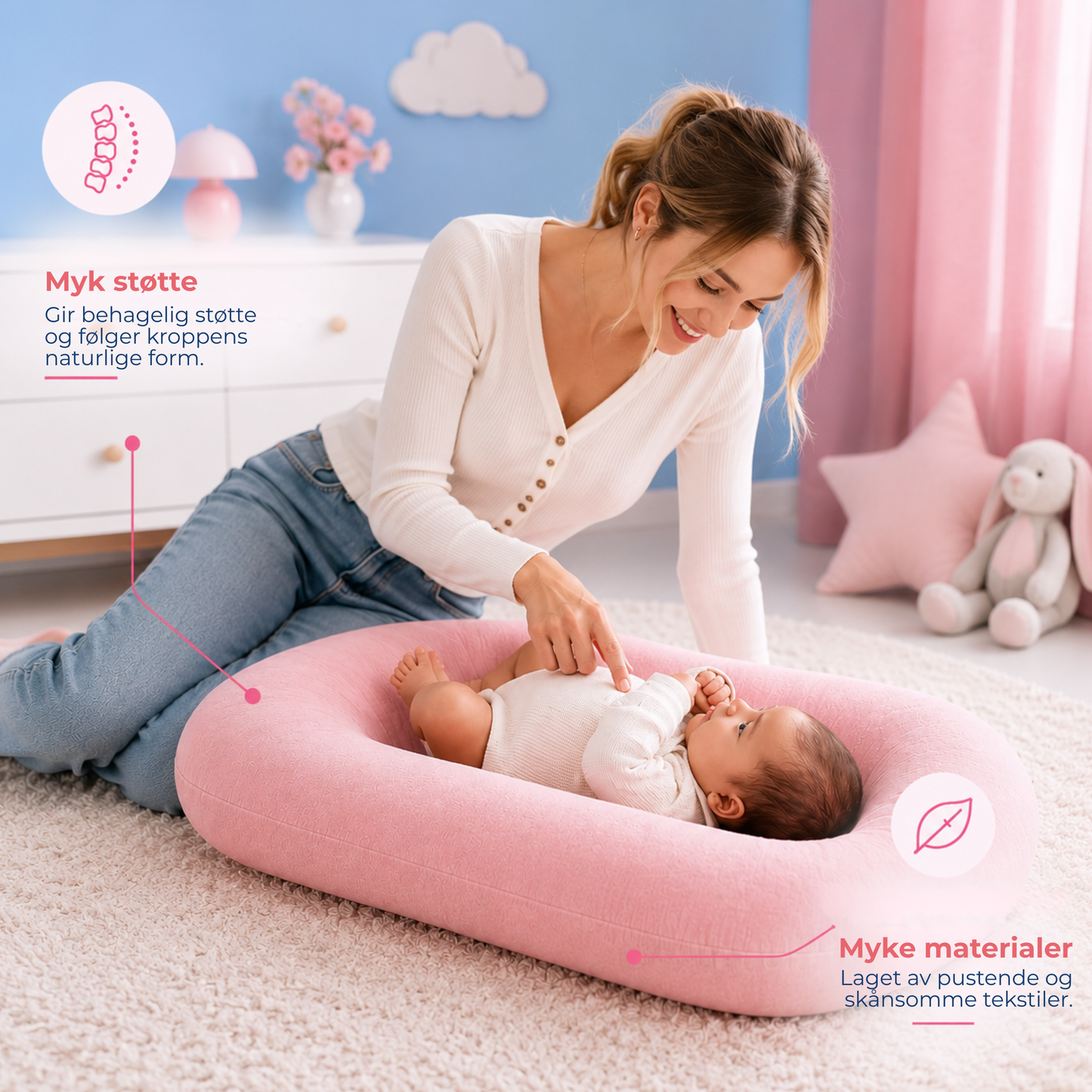 BabyLounge™ | Slipp tepper og puter – gi babyen en egen, komfortabel plass