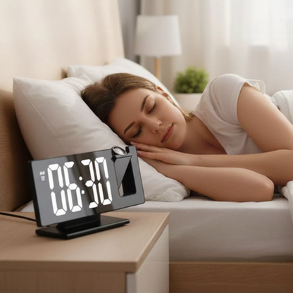 TidGlow™ | Start dagen smartere – LED-projeksjonsvekkerklokke for perfekt timing