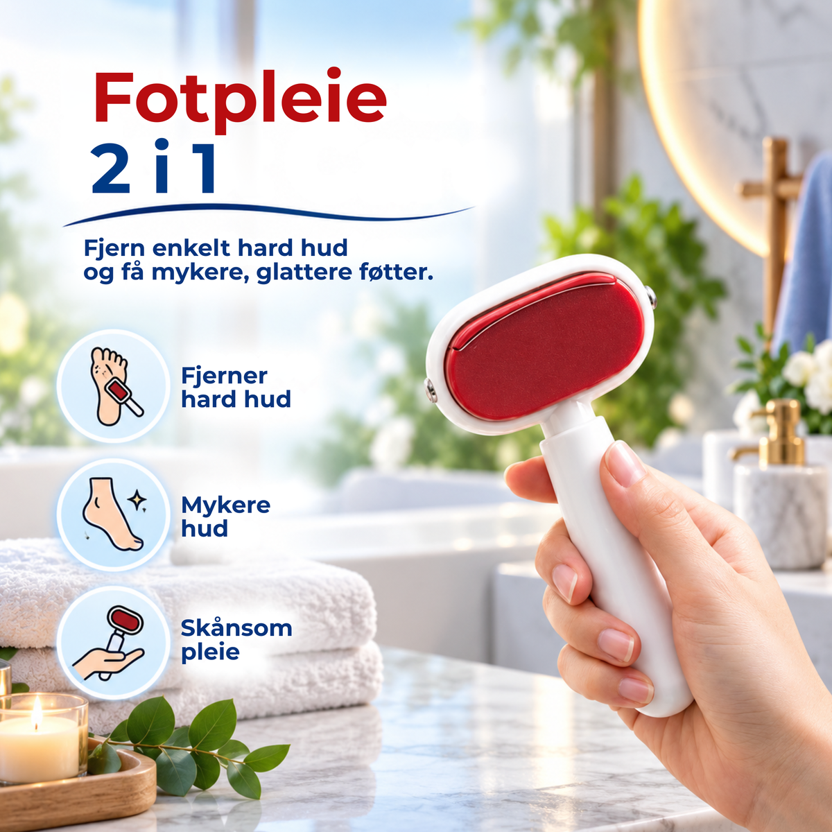 FootRefiner™ | Fjern hard hud og få mykere hæler
