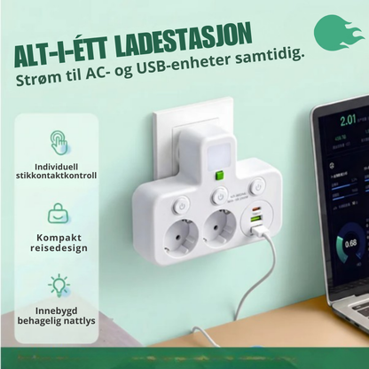 LadeHub™ | Ett vegguttak, full kontroll over alle enheter
