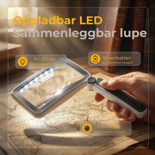 Leselupen™ |  Sammenleggbart håndholdt forstørrelsesglass med lys for lesing