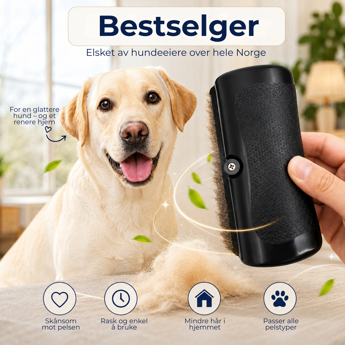 UnderullBørste™ | Mindre hundehår i hjemmet