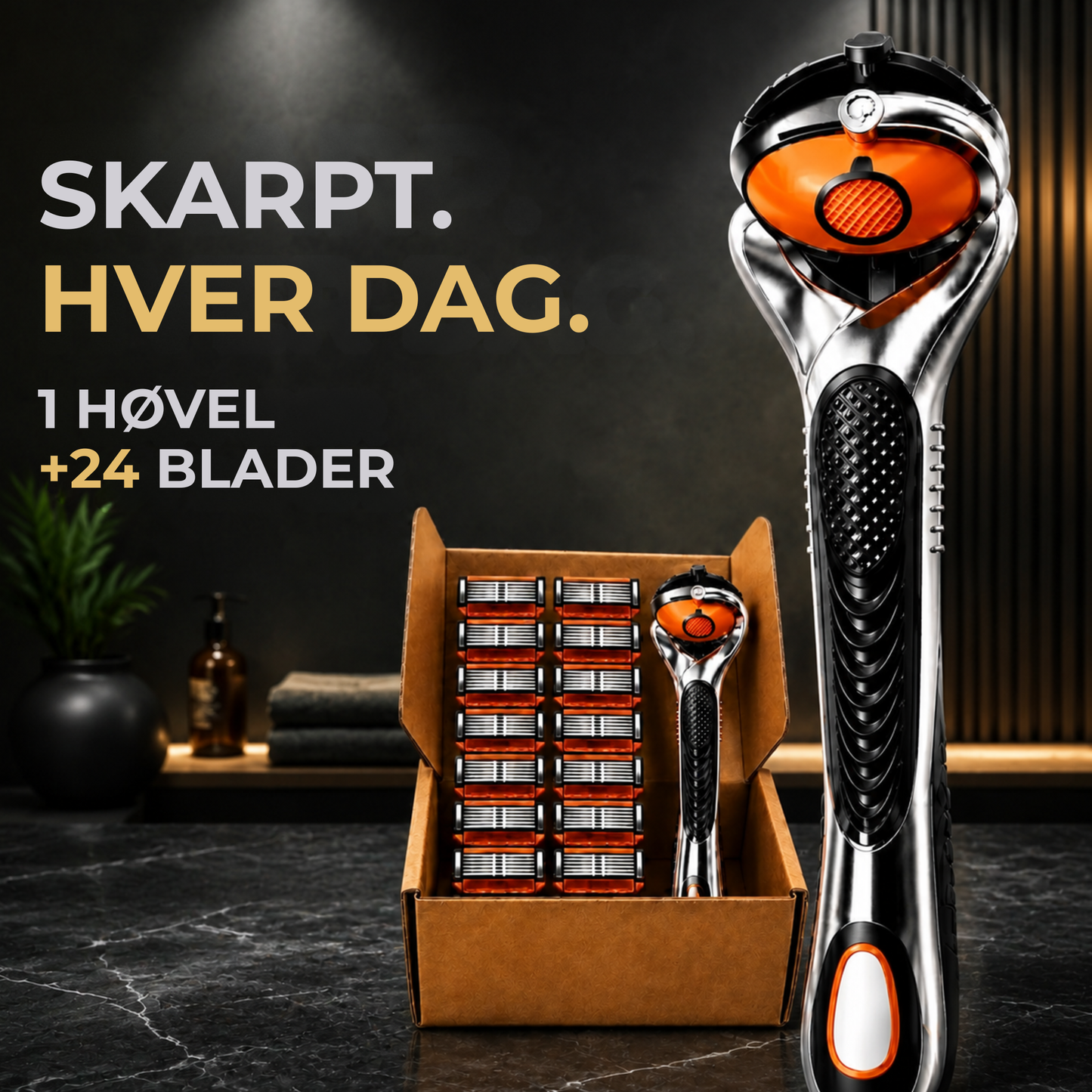 BladeCraft™ | 24 barberblader + gratis barberhøvel