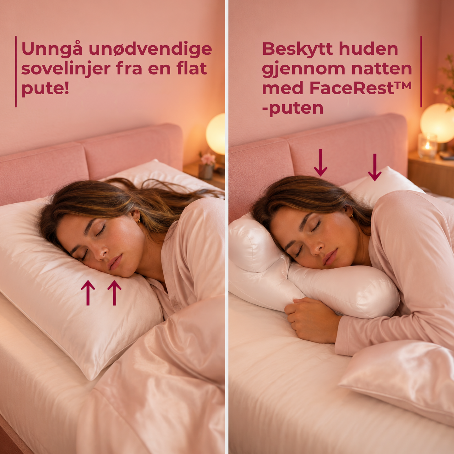 FaceRest™ | Færre putemerker, jevnere hud og bedre søvn