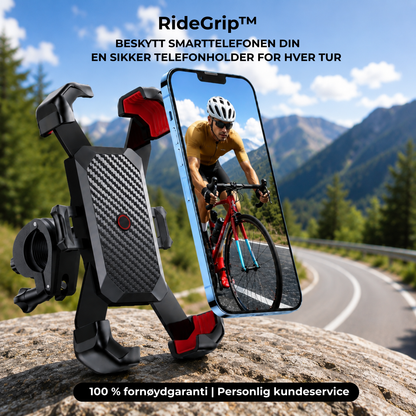 RideGrip™ | Telefonholder for sykkel og motorsykkel – 360° støtdempende