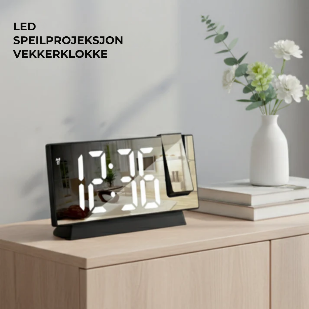 TidGlow™ | Start dagen smartere – LED-projeksjonsvekkerklokke for perfekt timing