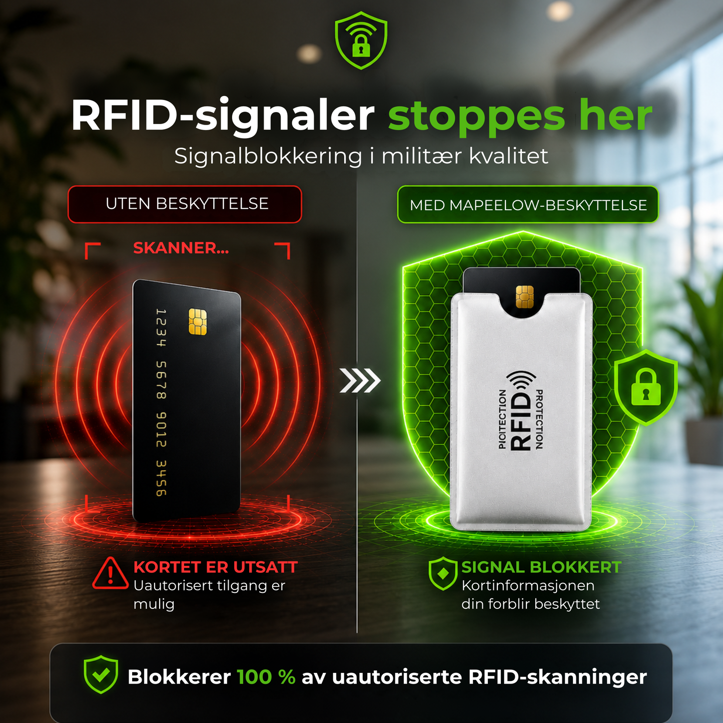 CardProtect™ | RFID-kortholder som beskytter kortene dine mot trådløs skimming