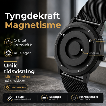OrbitWatch™ | Det unike magnetiske armbåndsuret som kombinerer kunst og tid