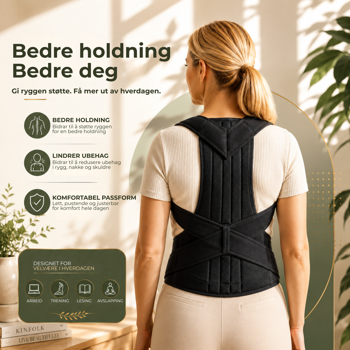 SpineSupport™ | Justerbar ryggstøtte for bedre holdning