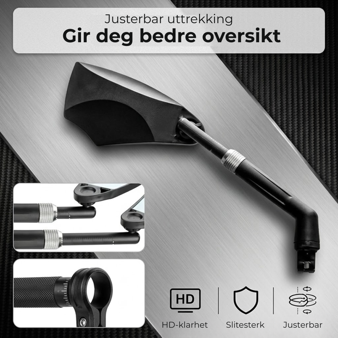 RideView™ | 360° Justerbart Bakspeil for Sykkelstyre