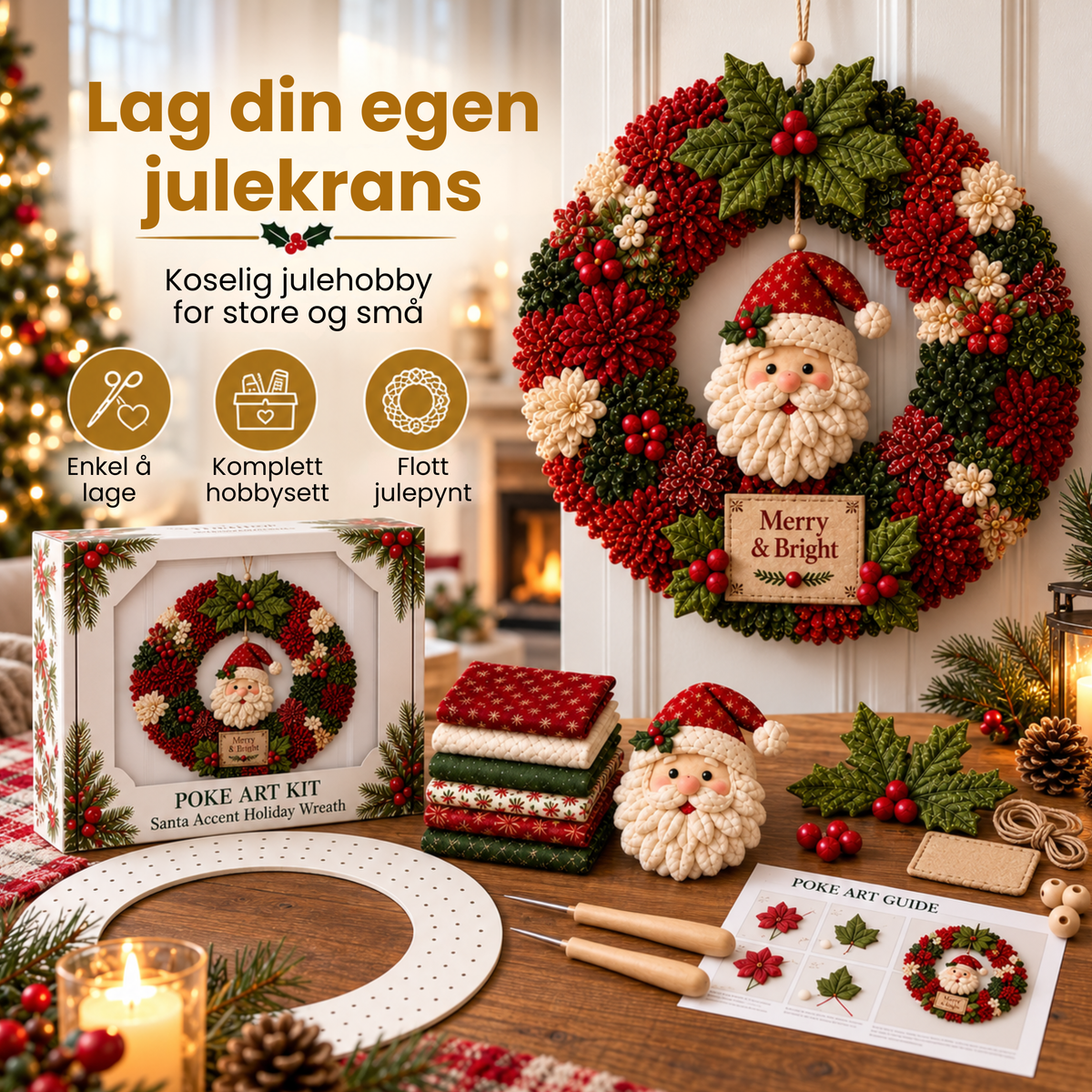 JuleStikk | Lag din egen julekrans – alt du trenger i ett sett