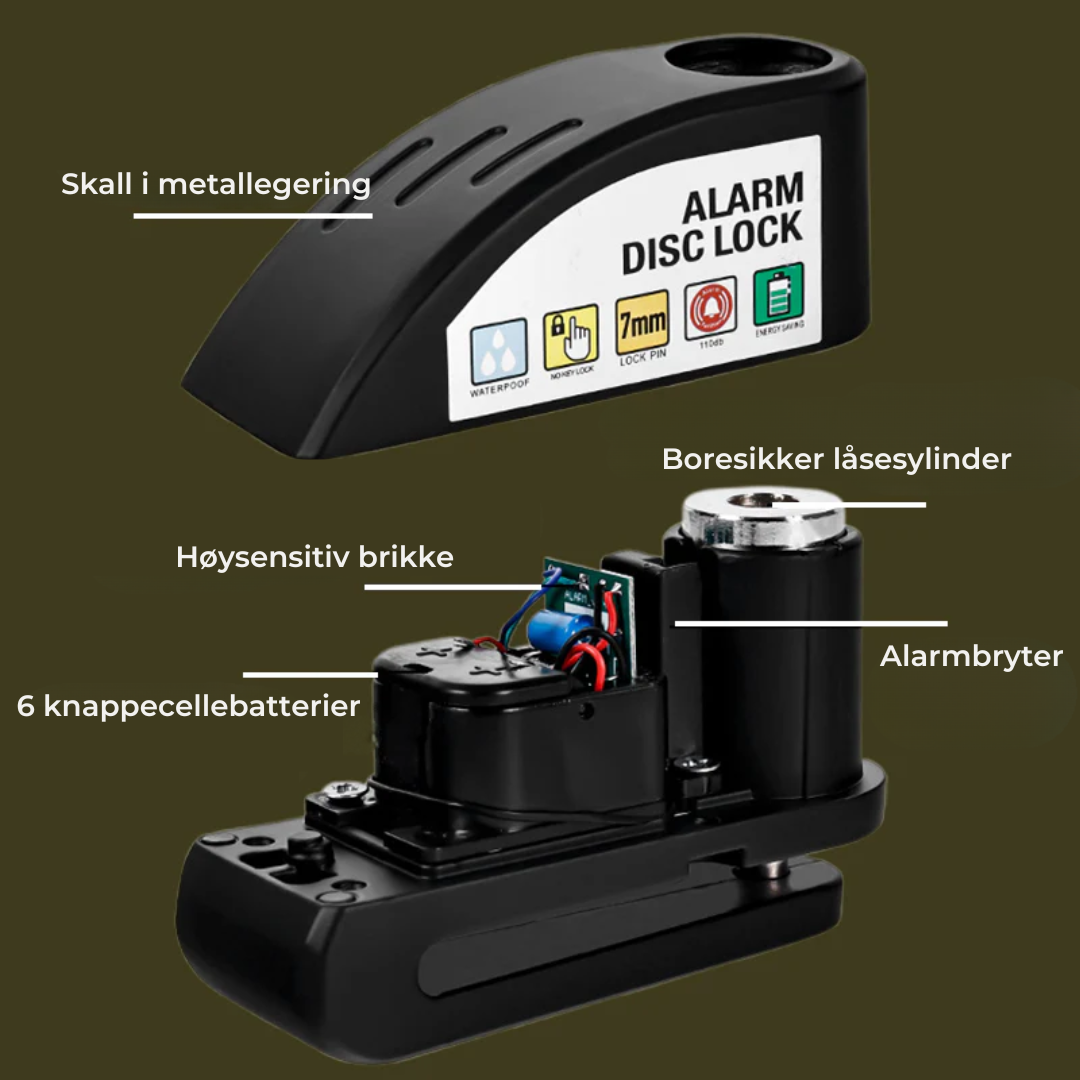 MotoGuard™ Alarm Lock | Umiddelbar sikkerhet og effektiv avskrekking