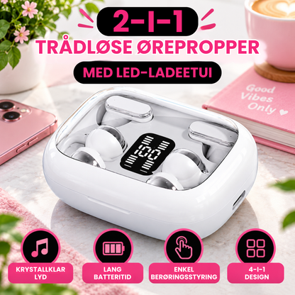 BytteBuddy | 2-i-1 trådløse ørepropper med to passformer i ett sett