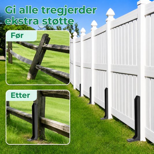 StakeGuard™ | Kraftig reparasjonssett for stabilisering av gjerdestolper