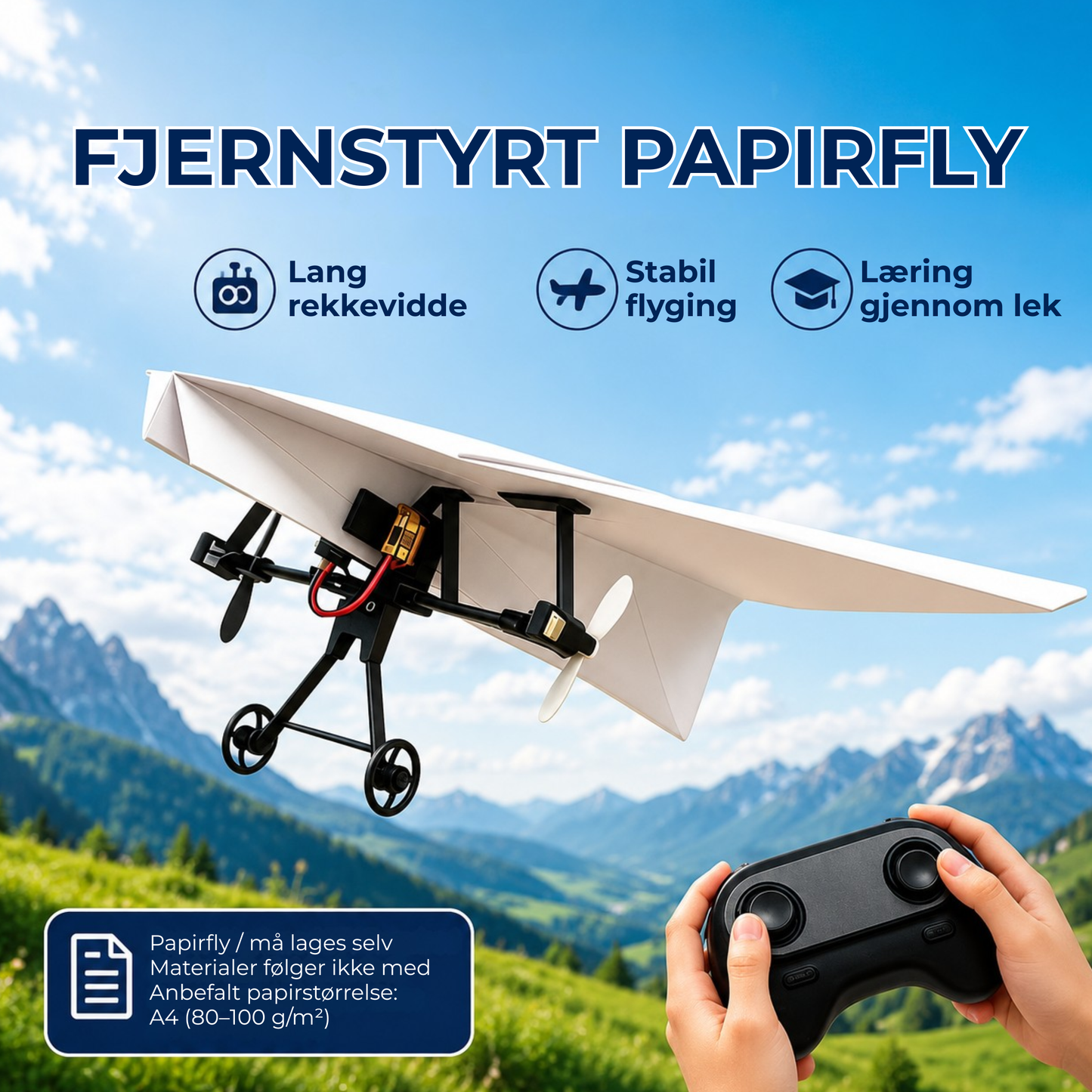 AeroFold™ | Gjør papirflyet fjernstyrt
