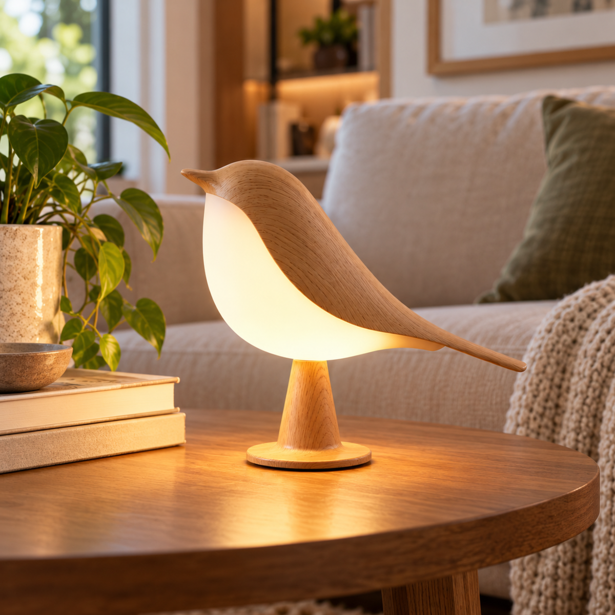 LysPip | Trådløs fuglelampe med varmt, dimbart lys