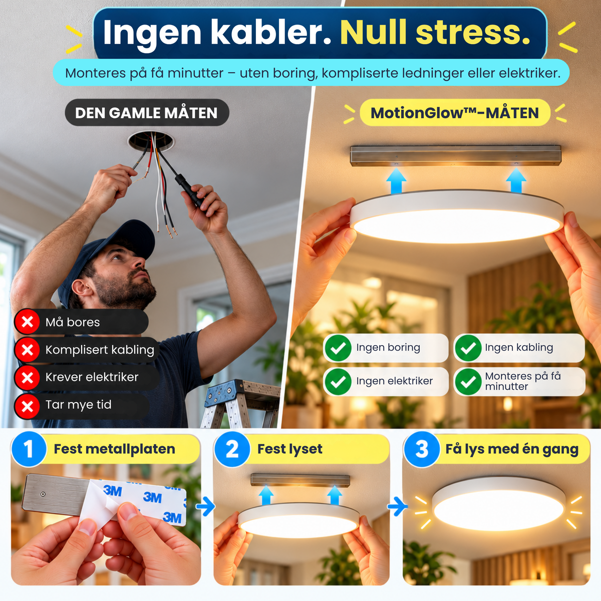 MotionGlow™ | Automatisk lys akkurat når du trenger det