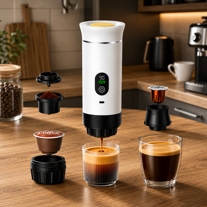 ReiseBrygger™ | 3-i-1 espressomaskin – oppladbar og selvoppvarmende