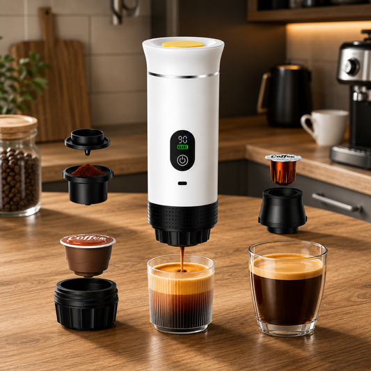 ReiseBrygger™ | 3-i-1 espressomaskin – oppladbar og selvoppvarmende