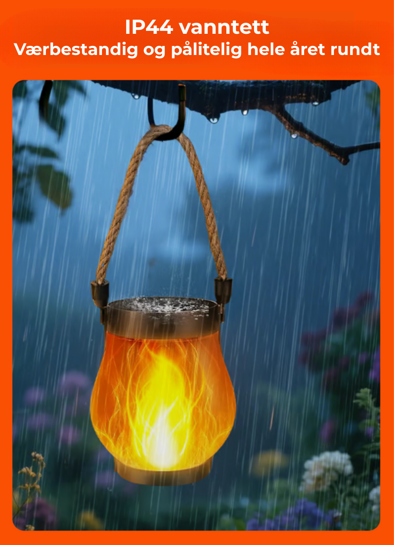 EmberGlow™ | Solcellelanterne med ekte flammeeffekt