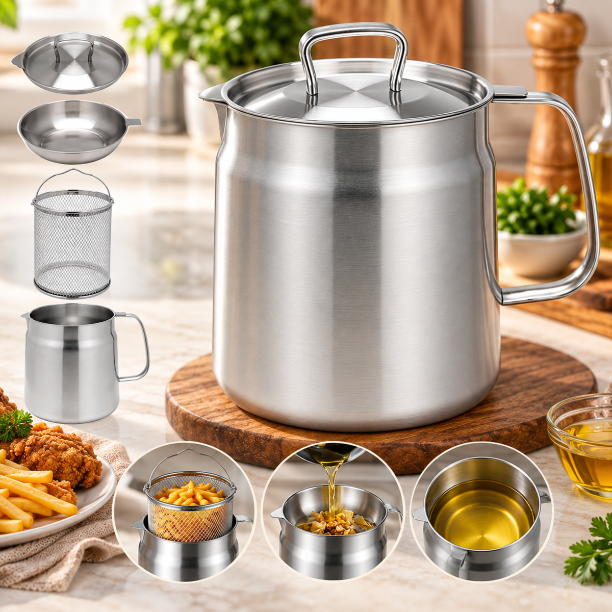 OilPot™ | Kompakt løsning for fritering, filtrering og oppbevaring