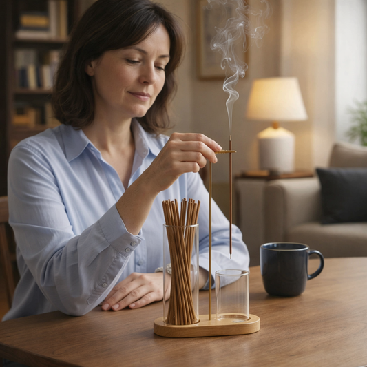 ZenFlow™ | Røkelsesholdersett for meditasjon og avslapning med glassbeholder for aske